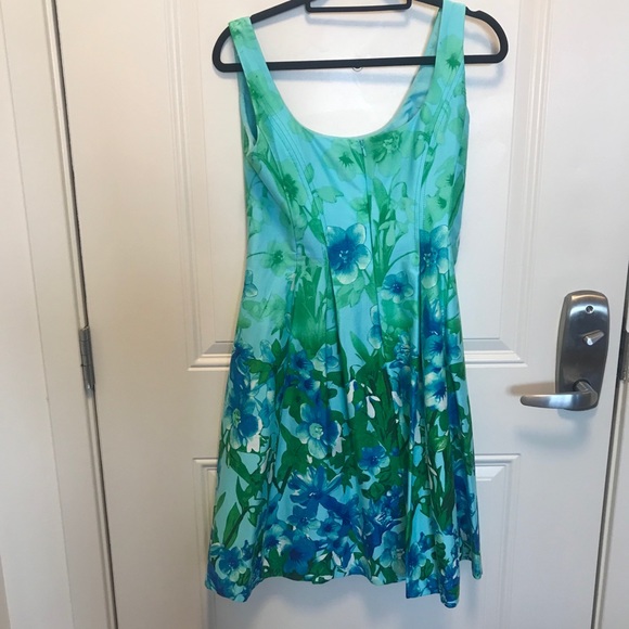 Nine West Floral A-line Sleeveles Dress Size 4 - Picture 9 of 16